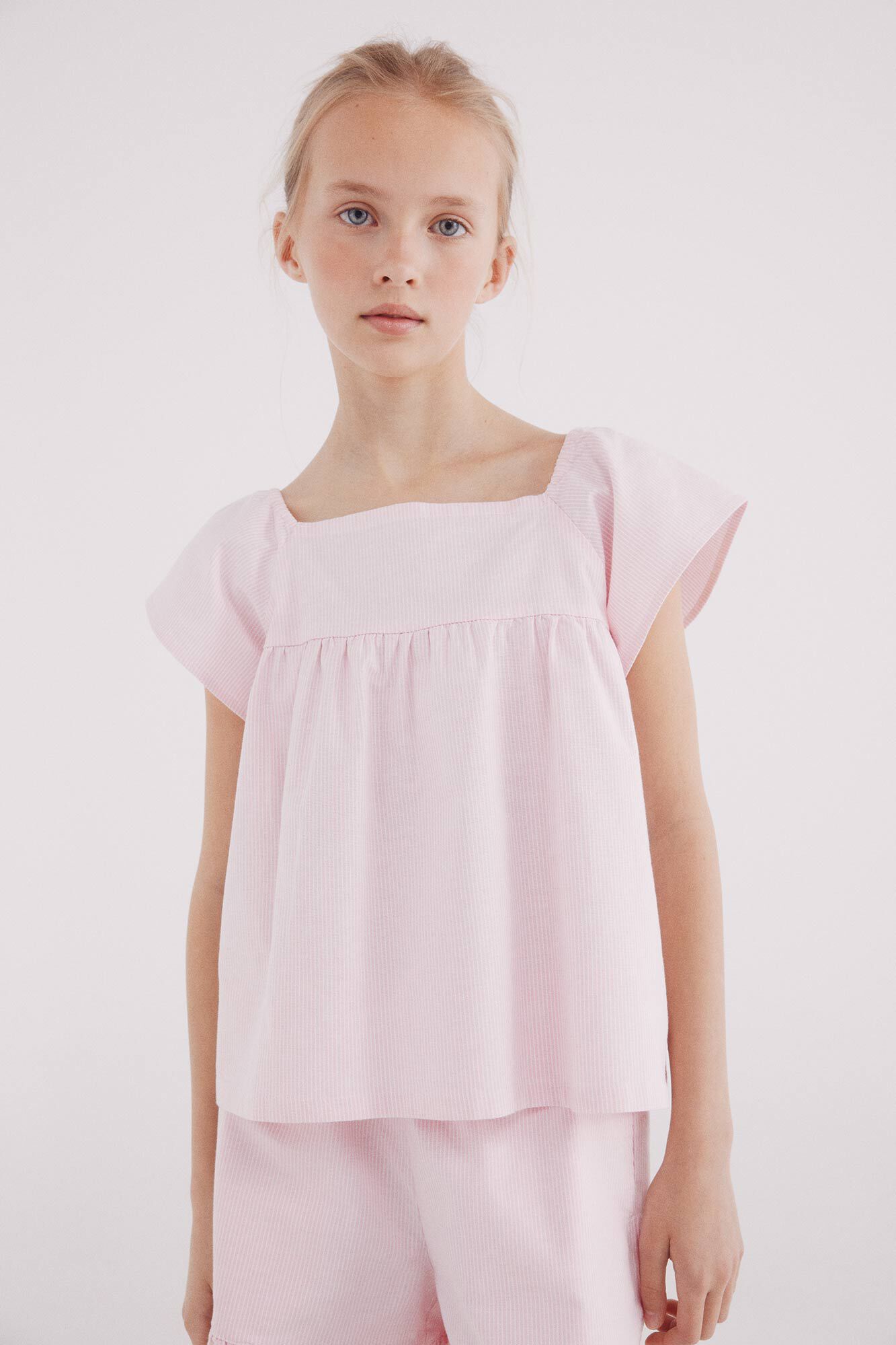 Springfield Kids Blusa &agrave;s riscas oxford de menina