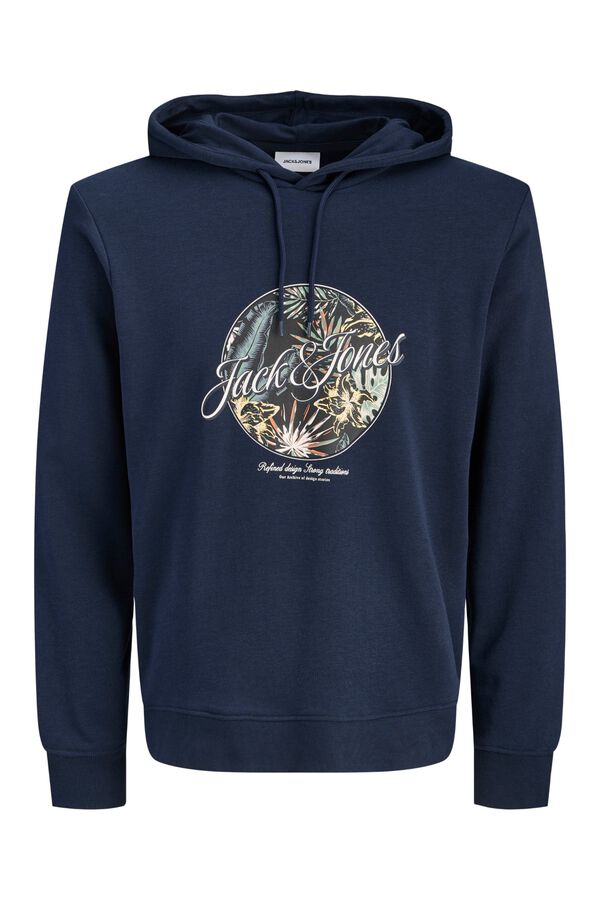 Jack & Jones Sweatshirt com capuz em algod&atilde;o azul