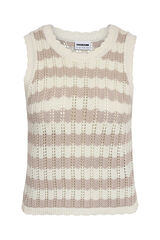 Noisy May Top Crochet de Manga Sisa: Fresco y Moderno beige