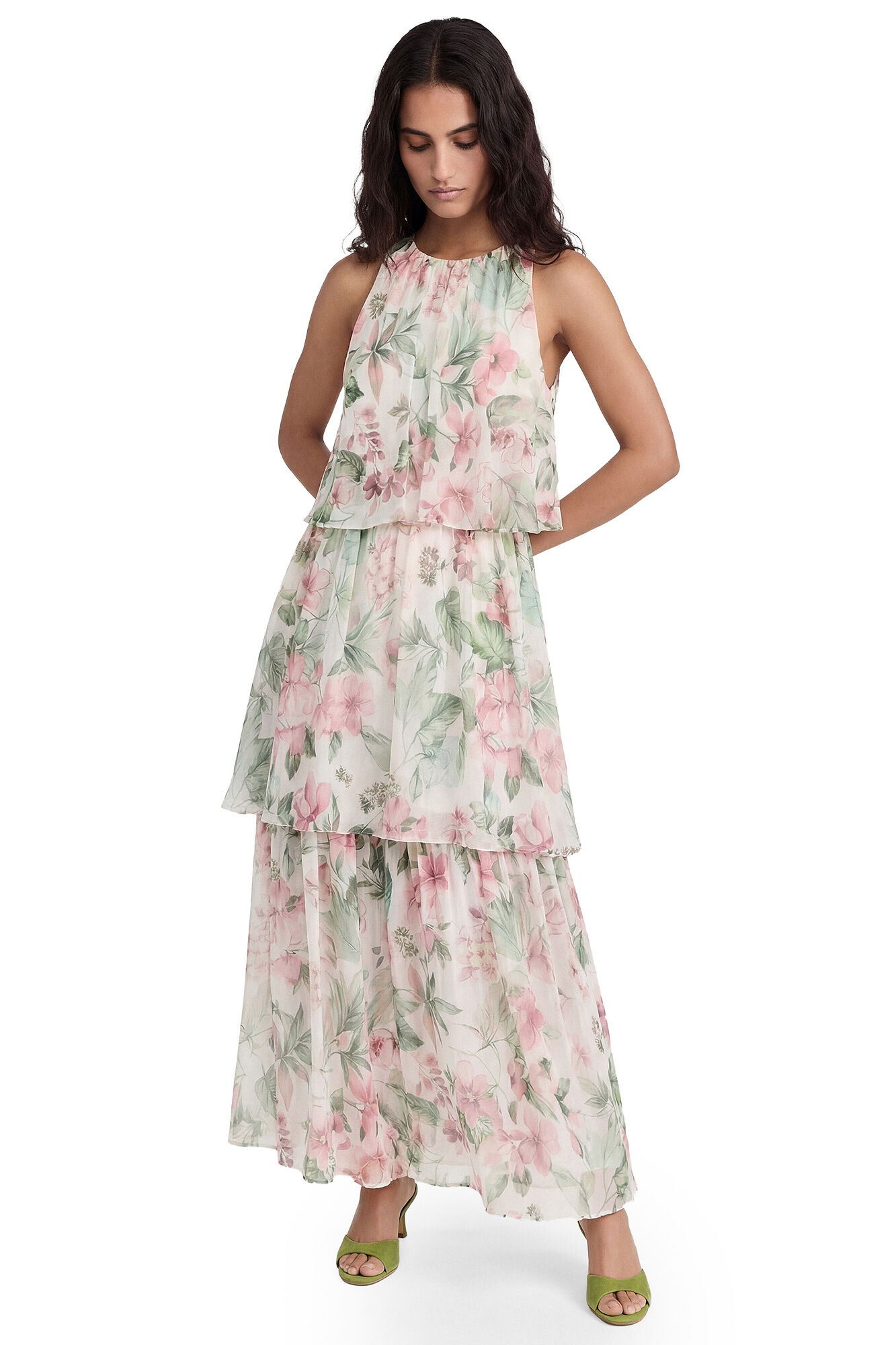 Koton Vestido comprido de chiffon floral