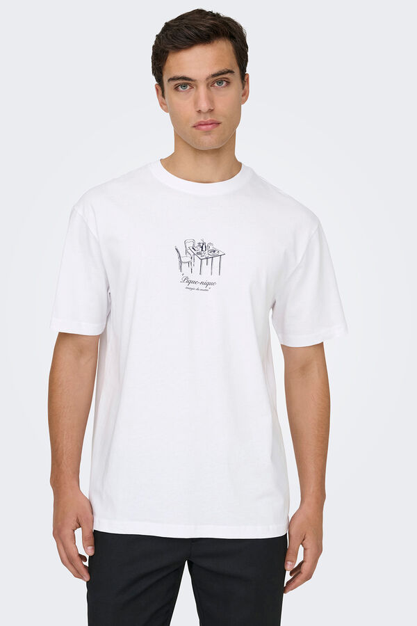 Only & Sons T-shirt manga curta branco