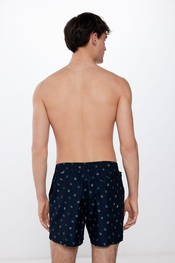 Springfield Ba&ntilde;ador estampado tortugas azul