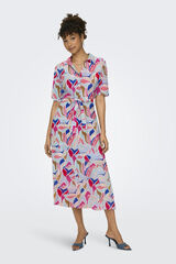 JDY Vestido midi camiseiro estampado