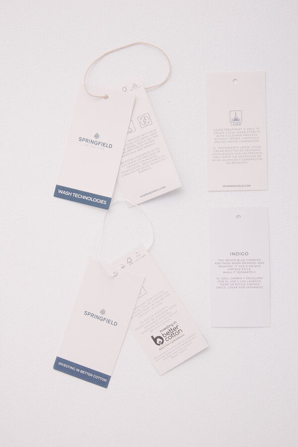 Springfield Cazadora vaquera b&aacute;sica lavada azul