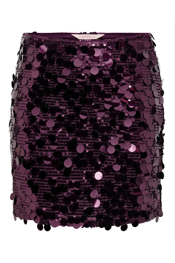 Only Saia curta de lantejoulas estampado