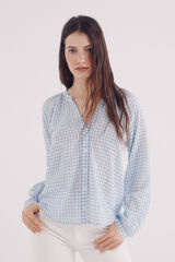 Springfield Blusa volume com gola mao azul