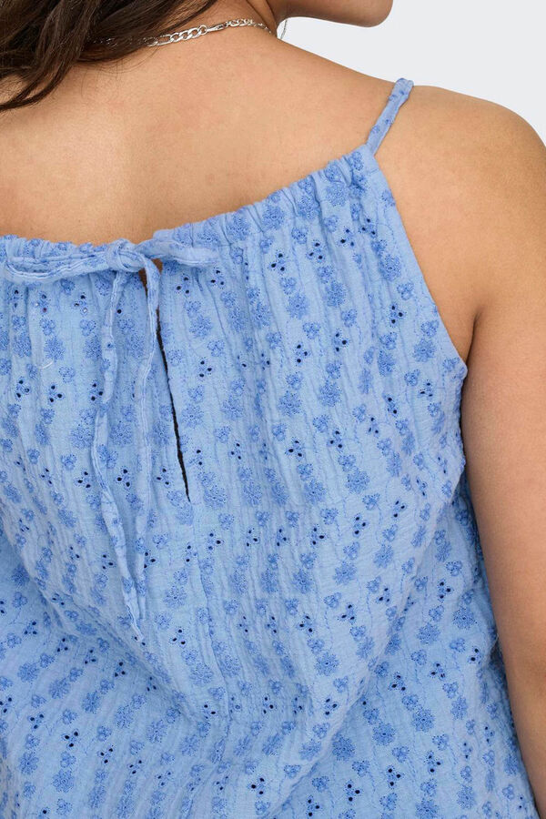 Only Top alças de algodão azul