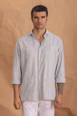 Celopman Camisa Cubana Blanca verde