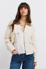 Springfield Chaqueta corta beige algod&oacute;n beige