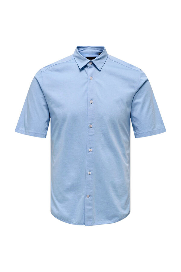 Springfield Camisa de manga comprida para baixo mix azul