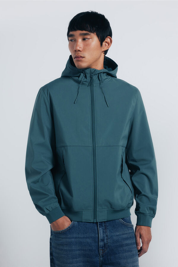 Springfield Chaqueta shoftshell capucha verde