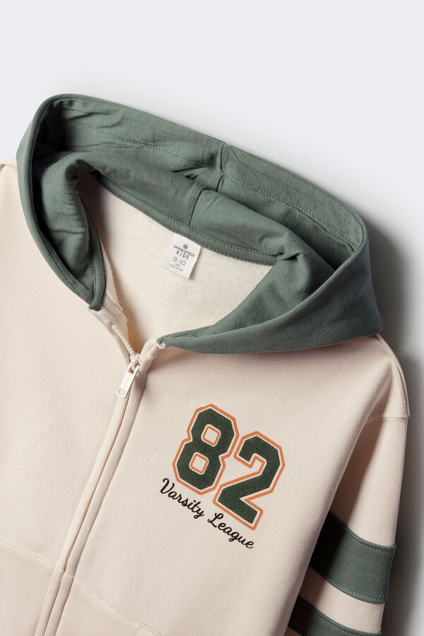 Springfield Kids Sudadera capucha varsity ni&ntilde;o blanco