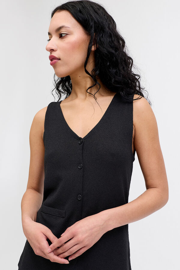 Jack & Jones Colete comprido de malha jacquard preto
