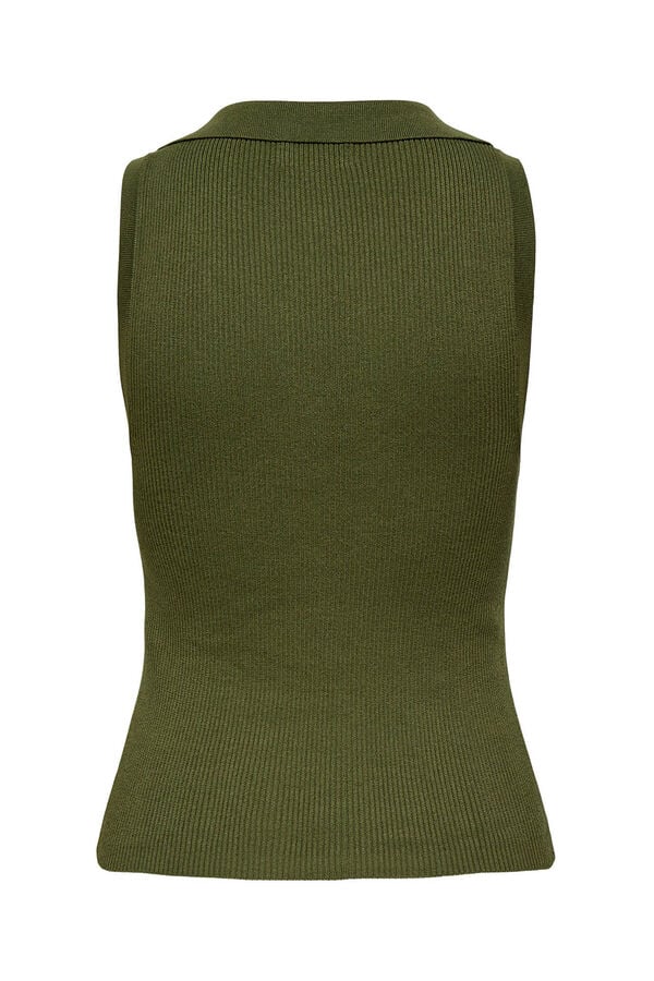 JDY Polo punto sin mangas verde