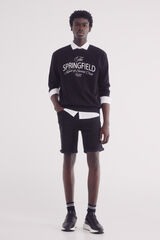 Springfield Bermuda vaquera b&aacute;sica negra slim fit negro