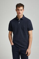 Springfield Polo piqu&eacute; contraste tapeta slim fit azul