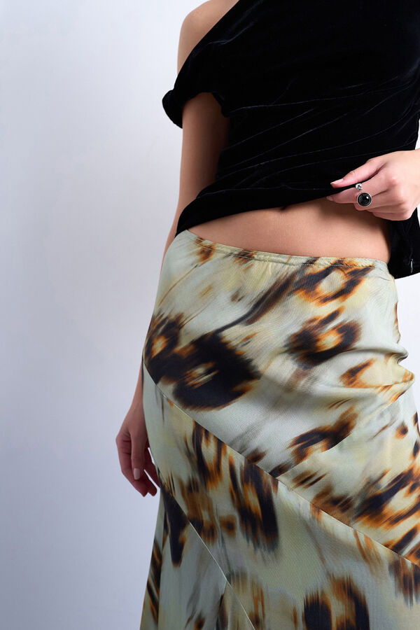 Topshop Saia midi de viscose verde
