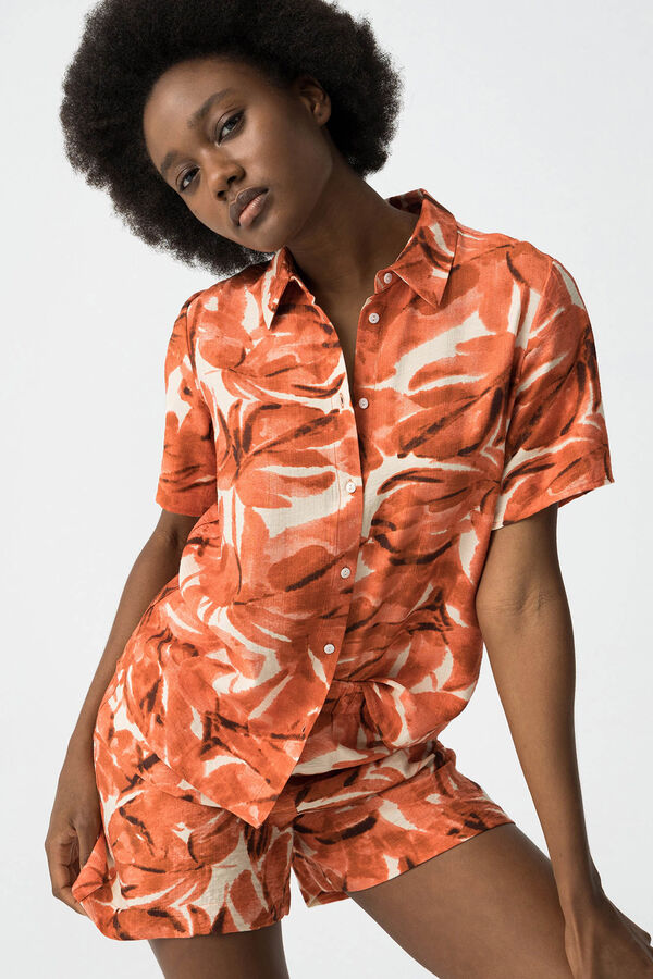 Tiffosi Camisa Estampada naranja