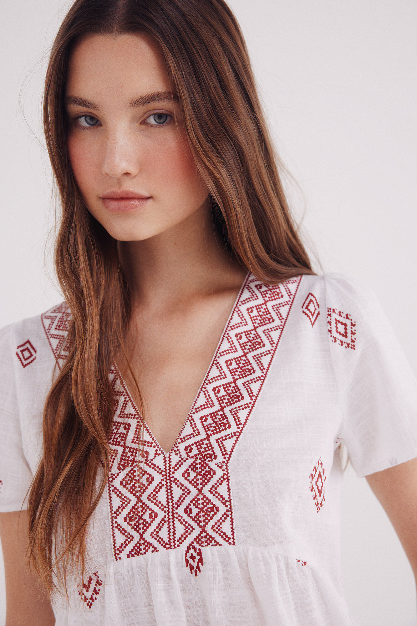 Springfield Blusa escote cenefa motivos &eacute;tnicos