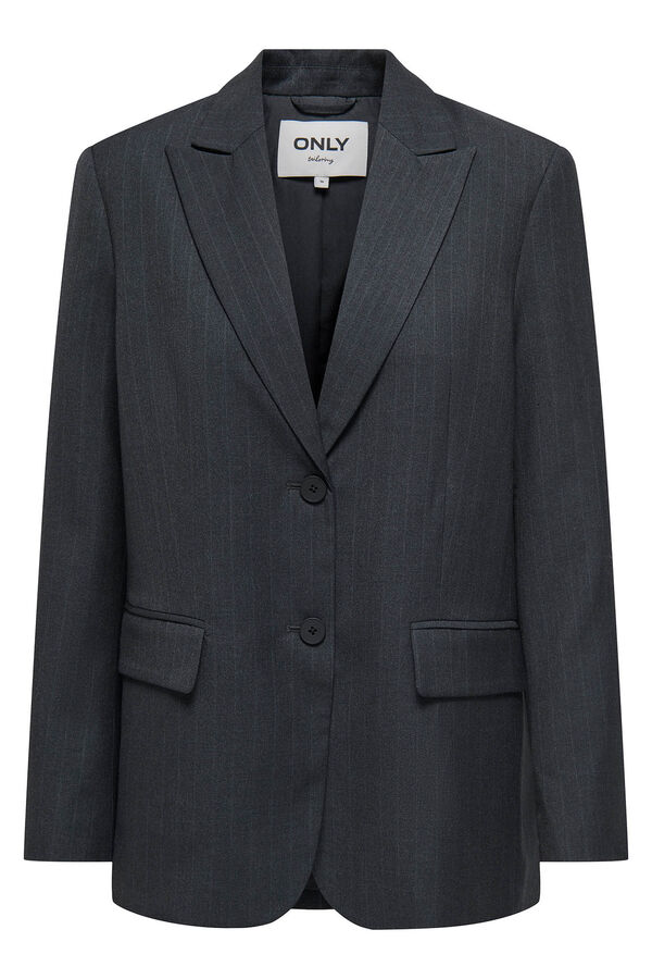 Only Blazer risca de giz cinzento