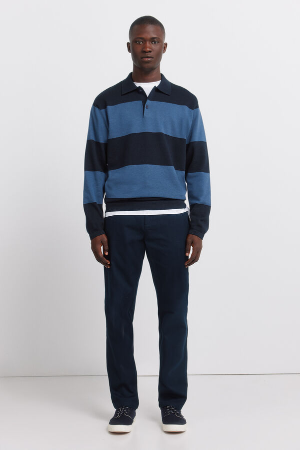 Springfield Polo raya bloque color azul