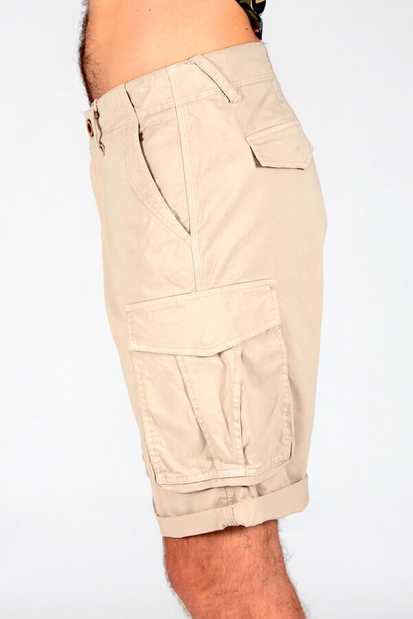 Brave Soul Short cargo con siete bolsillos beige