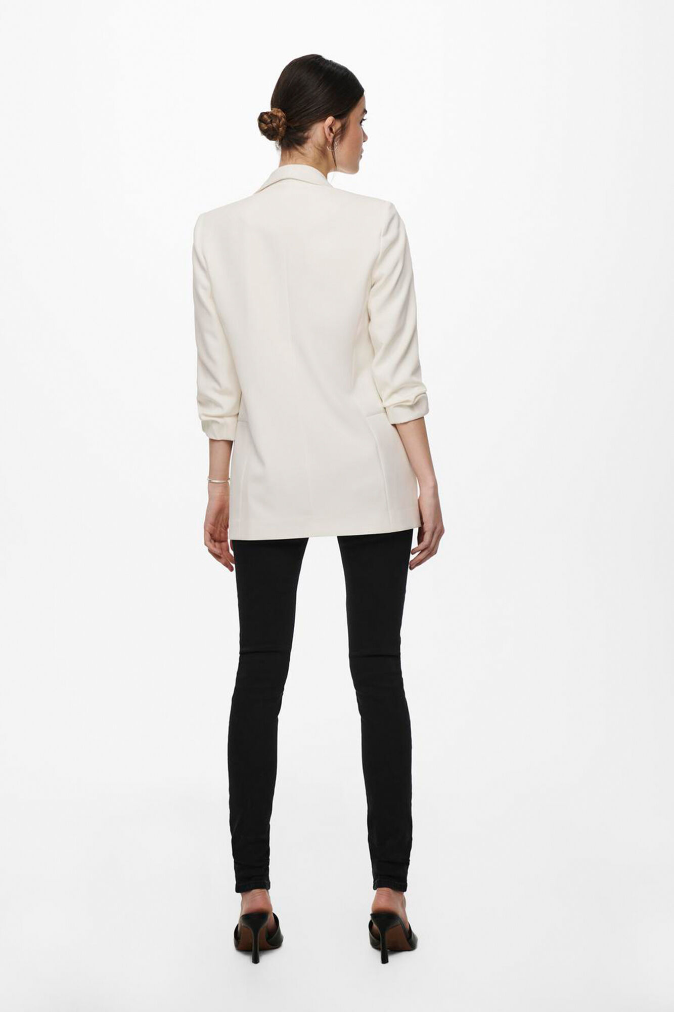 Only Blazer de manga a 3/4 com lapelas