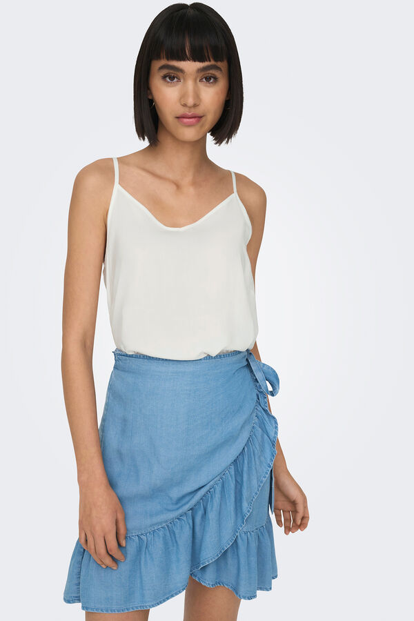 Only Top com al&ccedil;a fina branco