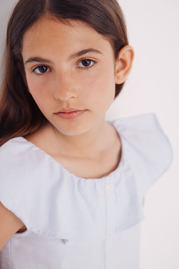 Springfield Kids Blusa rayas oxford niña azul