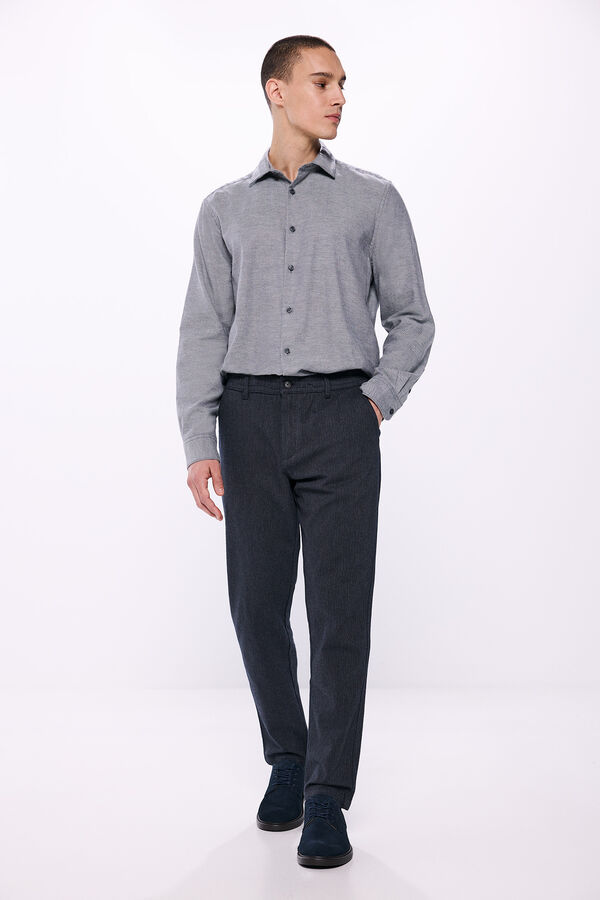 Springfield Camisa estructura afranelada gris