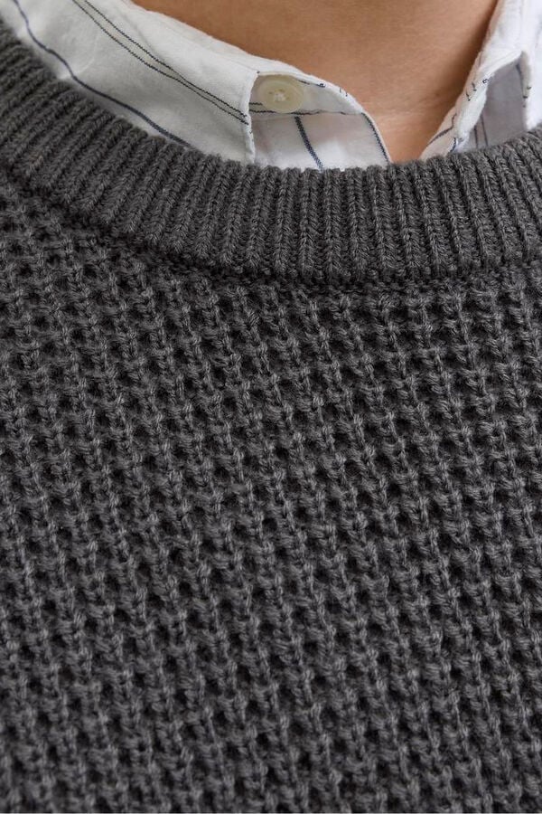 Jack & Jones PLUS Jersey b&aacute;sico de punto liso gris