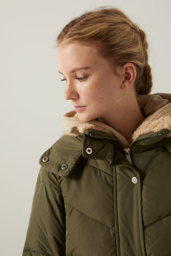 springfield Abrigo plumas 3/4s repelente al agua verde