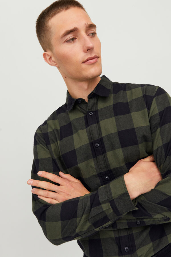 Jack & Jones Camisa regular fit cuadros verde