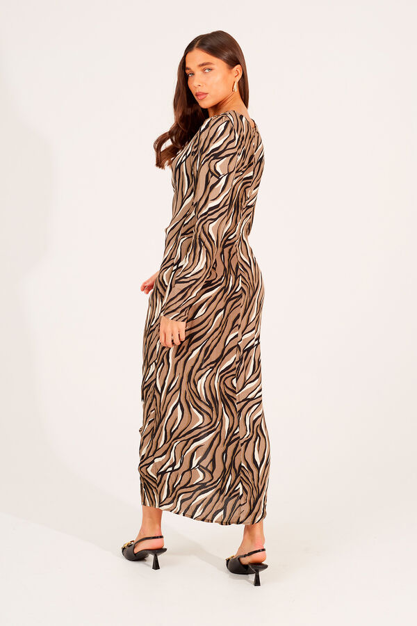 Brave Soul Vestido comprido de manga comprida castanho