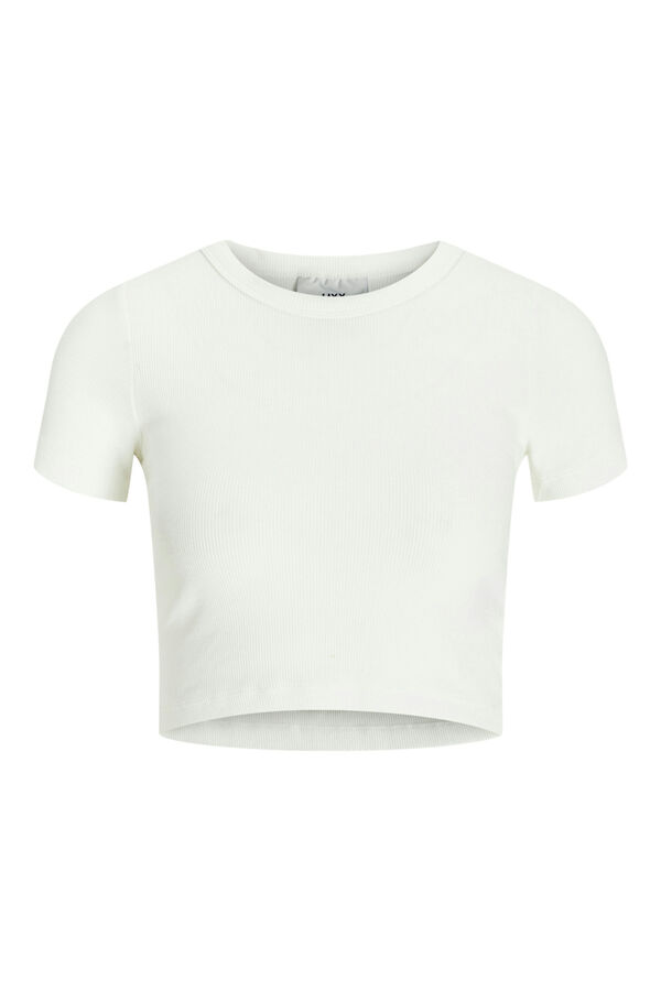 Jack & Jones T-shirt nervuras b&aacute;sica branco