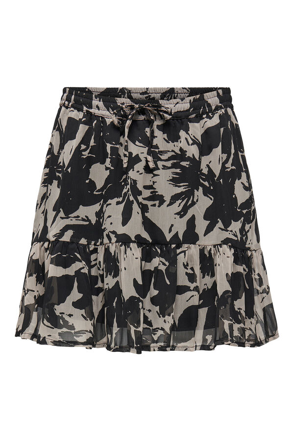 JDY Falda corta estampada negro