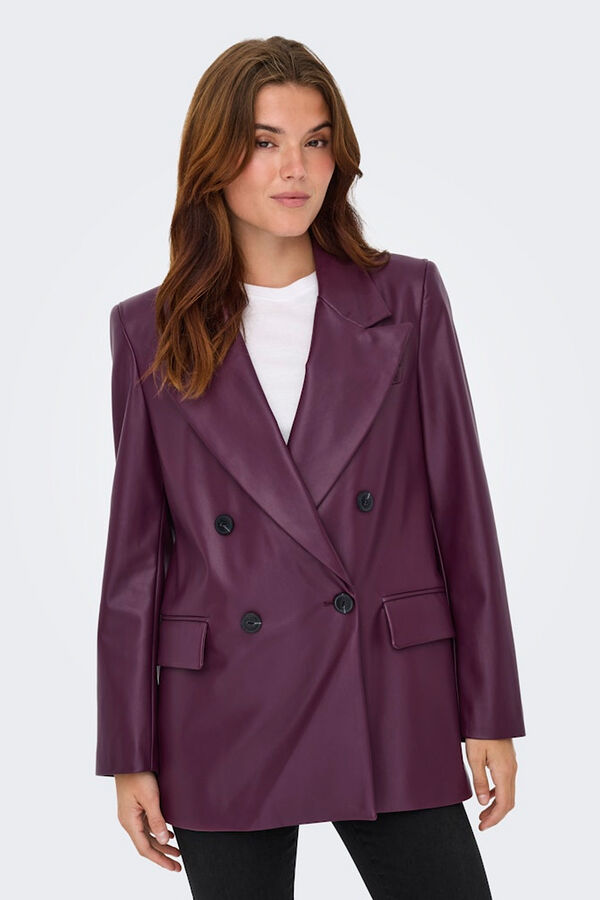 Only Blazer trespassado de couro vegano rosa