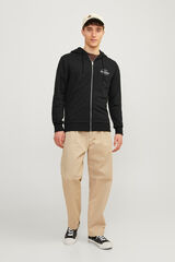 Jack & Jones Sweatshirt com capuz padr&atilde;o preto
