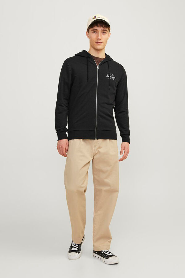 Jack & Jones Sweatshirt com capuz padr&atilde;o preto