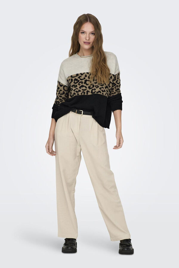 Only Jersey con estampado animal print gris