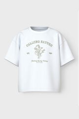 Name It Camiseta manga curta para menina branco