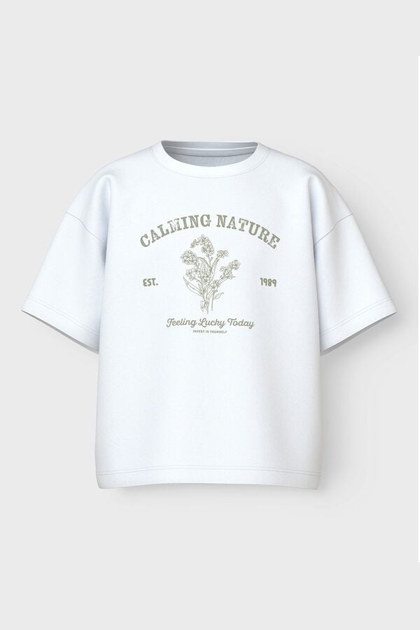 Name It Camiseta manga curta para menina branco
