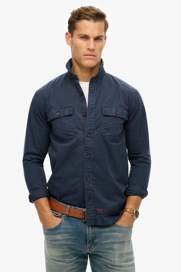 Superdry Camisa Manga Larga azul