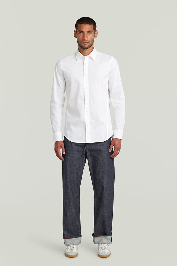 G-STAR Camisa de manga larga y corte ajustado blanco
