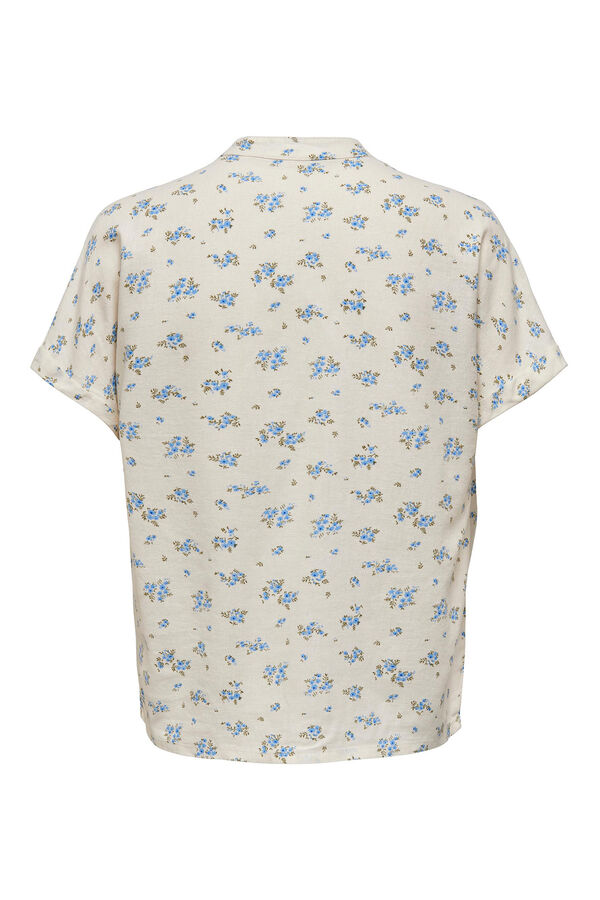 Springfield Camisa de manga corta de lino blanco