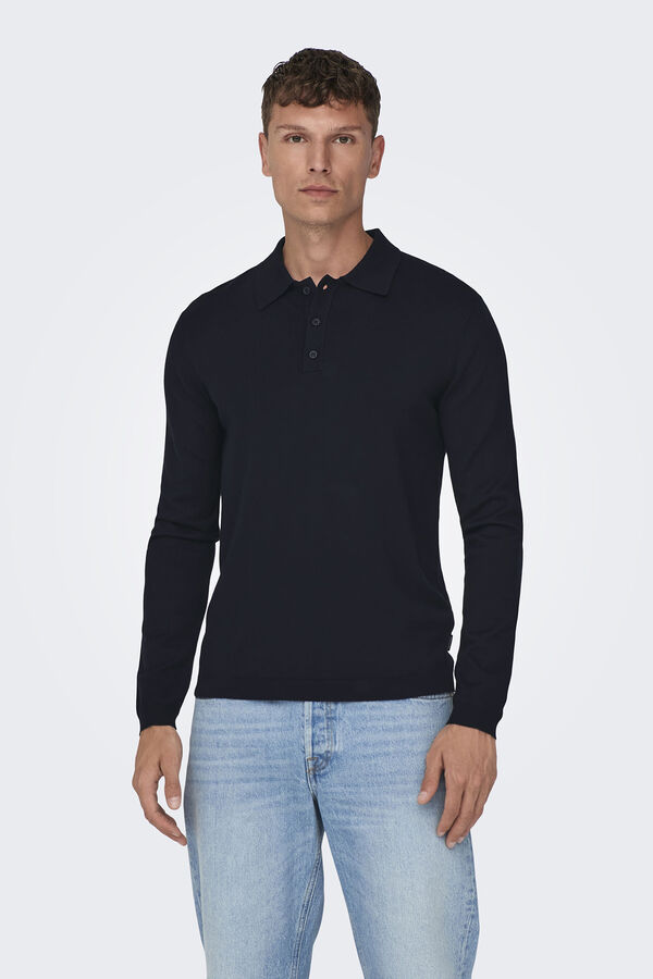 Springfield Jersey cuello botones navy