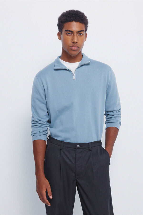 Springfield Camisola Milano com fecho-&eacute;clair azul