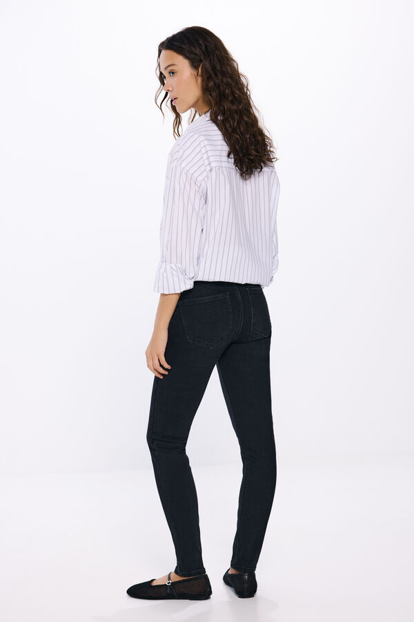 Springfield Jeans slim cropped negro