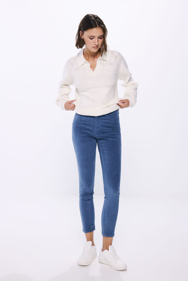 Springfield Pantalones slim pana azul