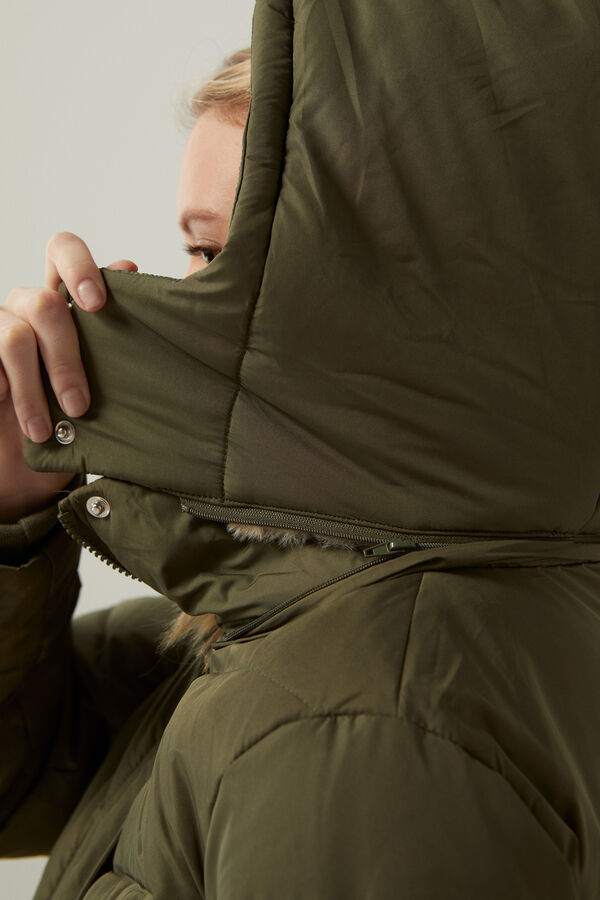 springfield Abrigo plumas 3/4s repelente al agua verde